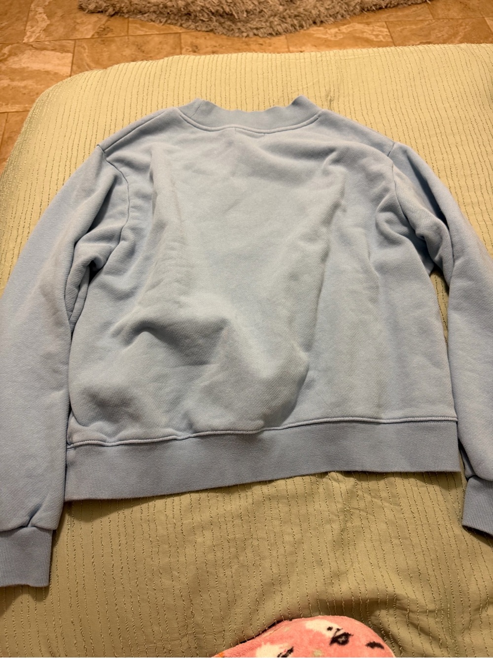 Parke Baby Blue Crewneck Sweatshirt with White Collegiate Lettering - Picture 7 of 7